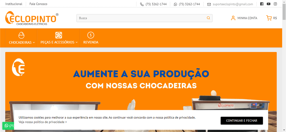 A loja Eclopinto Chocadeiras é confável? ✔️ Tudo sobre a Loja Eclopinto Chocadeiras!