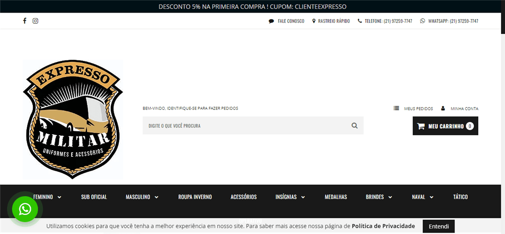 A loja Expresso Militar Uniformes e Acessórios Ltda é confável? ✔️ Tudo sobre a Loja Expresso Militar Uniformes e Acessórios Ltda!