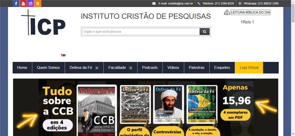 A loja Instituto Cristão de Pesquisas é confável? ✔️ Tudo sobre a Loja Instituto Cristão de Pesquisas!