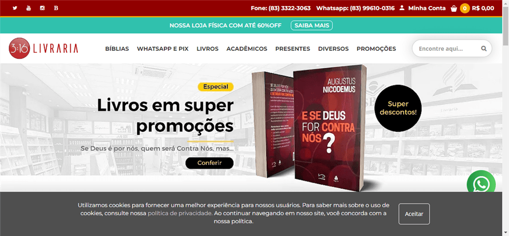 A loja Livraria 3:16 é confável? ✔️ Tudo sobre a Loja Livraria 3:16!