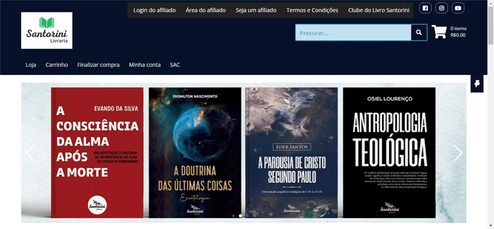 A loja Livraria Santorini – Livraria Santorini é confável? ✔️ Tudo sobre a Loja Livraria Santorini – Livraria Santorini!