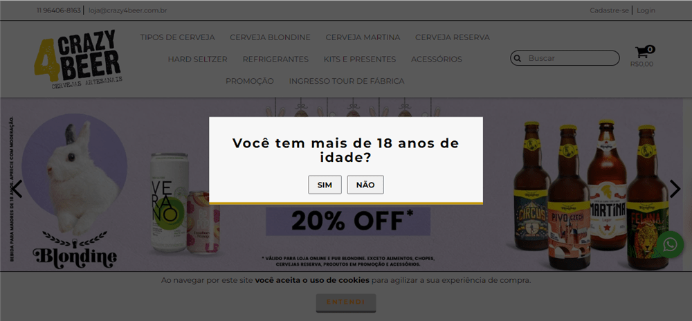 A loja Loja Online de Crazy4Beer é confável? ✔️ Tudo sobre a Loja Loja Online de Crazy4Beer!