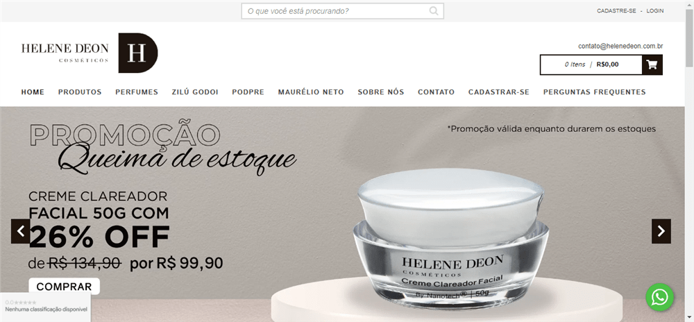 A loja Loja Online de HELENE DEON COSMÉTICOS é confável? ✔️ Tudo sobre a Loja Loja Online de HELENE DEON COSMÉTICOS!