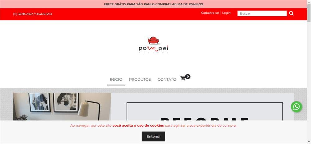A loja Loja Online de Pompei Tecidos é confável? ✔️ Tudo sobre a Loja Loja Online de Pompei Tecidos!