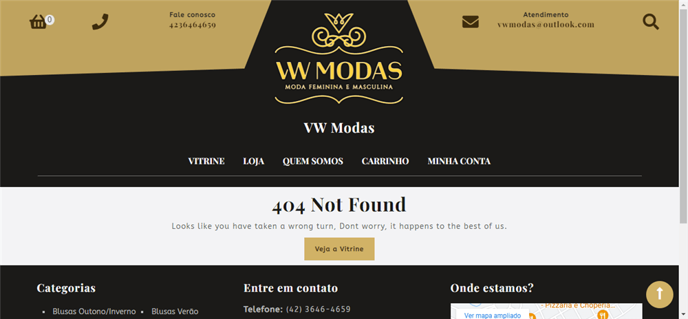 A loja Página não Encontrada – VW Modas é confável? ✔️ Tudo sobre a Loja Página não Encontrada – VW Modas!