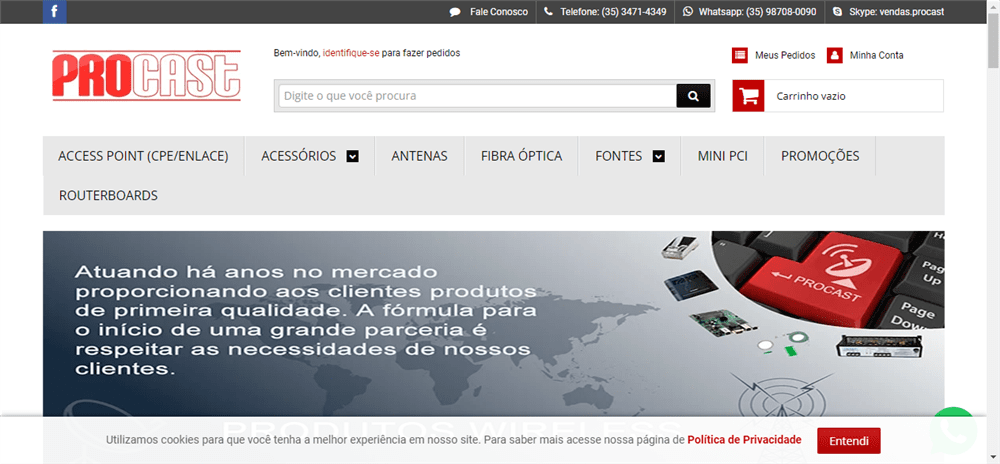 A loja PROCAST Soluções em Equipamentos Wireless e Fibra Óptica é confável? ✔️ Tudo sobre a Loja PROCAST Soluções em Equipamentos Wireless e Fibra Óptica!