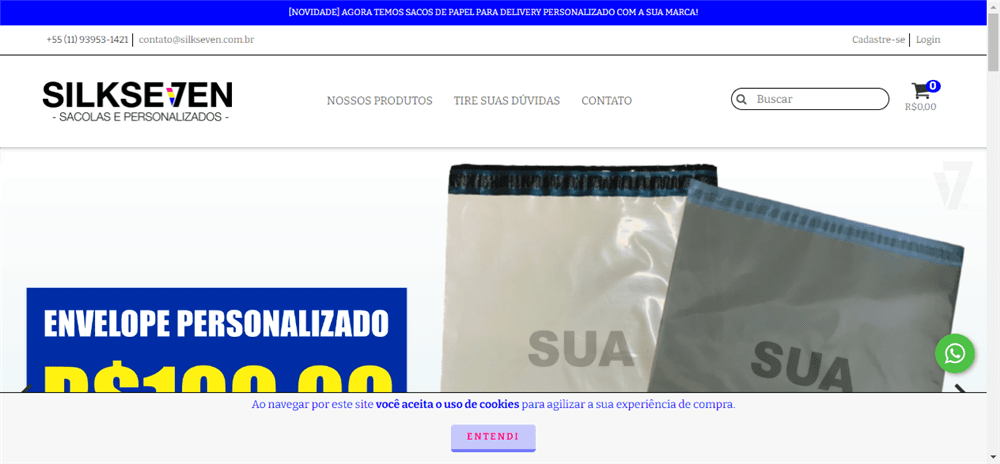 A loja Silk Seven • Sacolas Plasticas Personalizadas é confável? ✔️ Tudo sobre a Loja Silk Seven • Sacolas Plasticas Personalizadas!