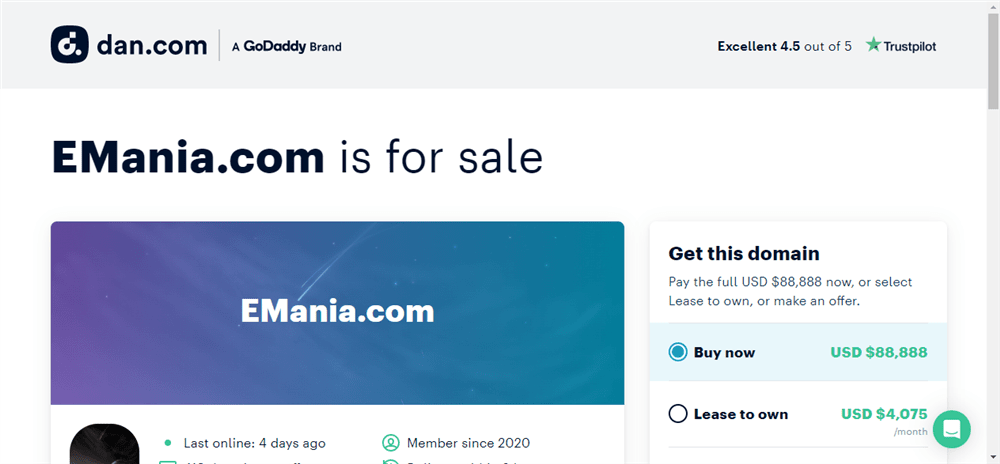 A loja The Domain Name EMania.com Is For Sale é confável? ✔️ Tudo sobre a Loja The Domain Name EMania.com Is For Sale!